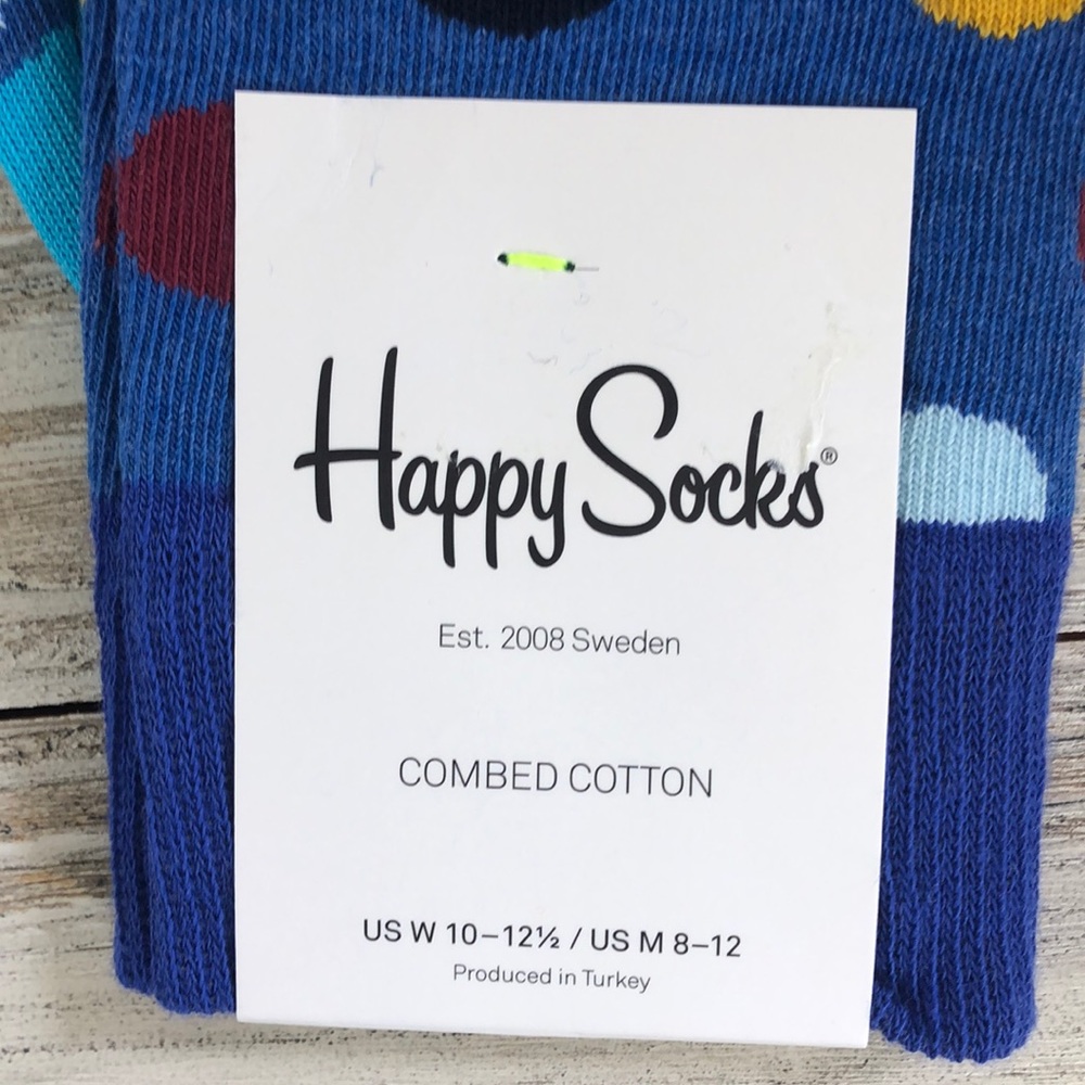 Happy Socks Blue Multicolor Polkadot Unisex Socks - Picture 3 of 5